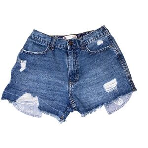 No Boundaries High-Rise Distressed Denim Shorts | Size 7